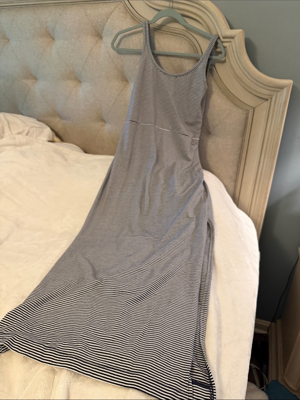 GAP Navy and White Striped Sleeveless Maxi Dress